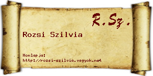 Rozsi Szilvia névjegykártya