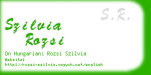 szilvia rozsi business card